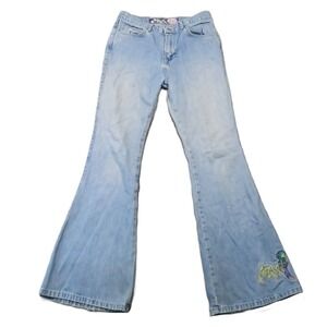 JNCO Faerytails Isabeau Jeans Kids 16 26x29 Flare Embroidered Y2K Vintage Skater